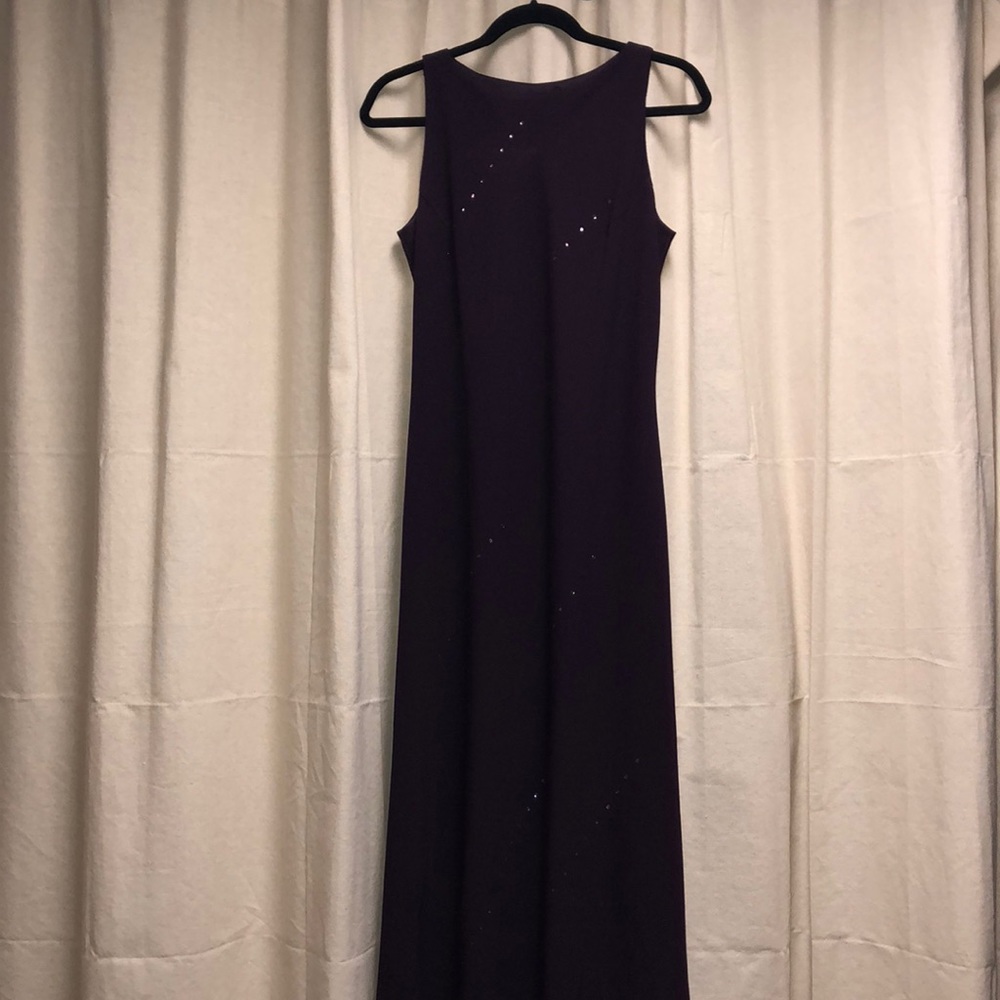 Purple Virgo evening gown with gemstones